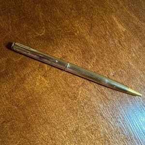 Parker Insignia Prestige Ballpoint Pen Gold Plated Ribbed Cicele Pattern